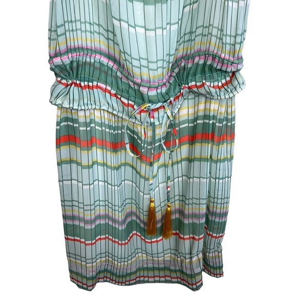 See By Chloe Pleated Striped Dress With Tassle Tie, Size 8 - Picture 7 of 13